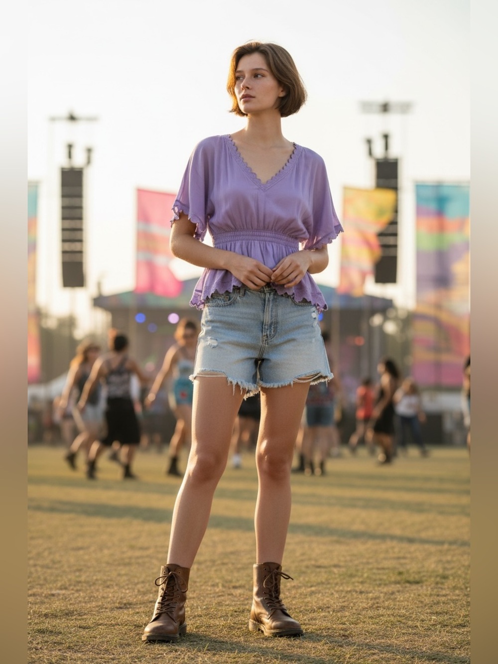 Cupid’s Diary| Lavender Boho Peplum Top| Size Large|  Festival Cottagecore| NWOT